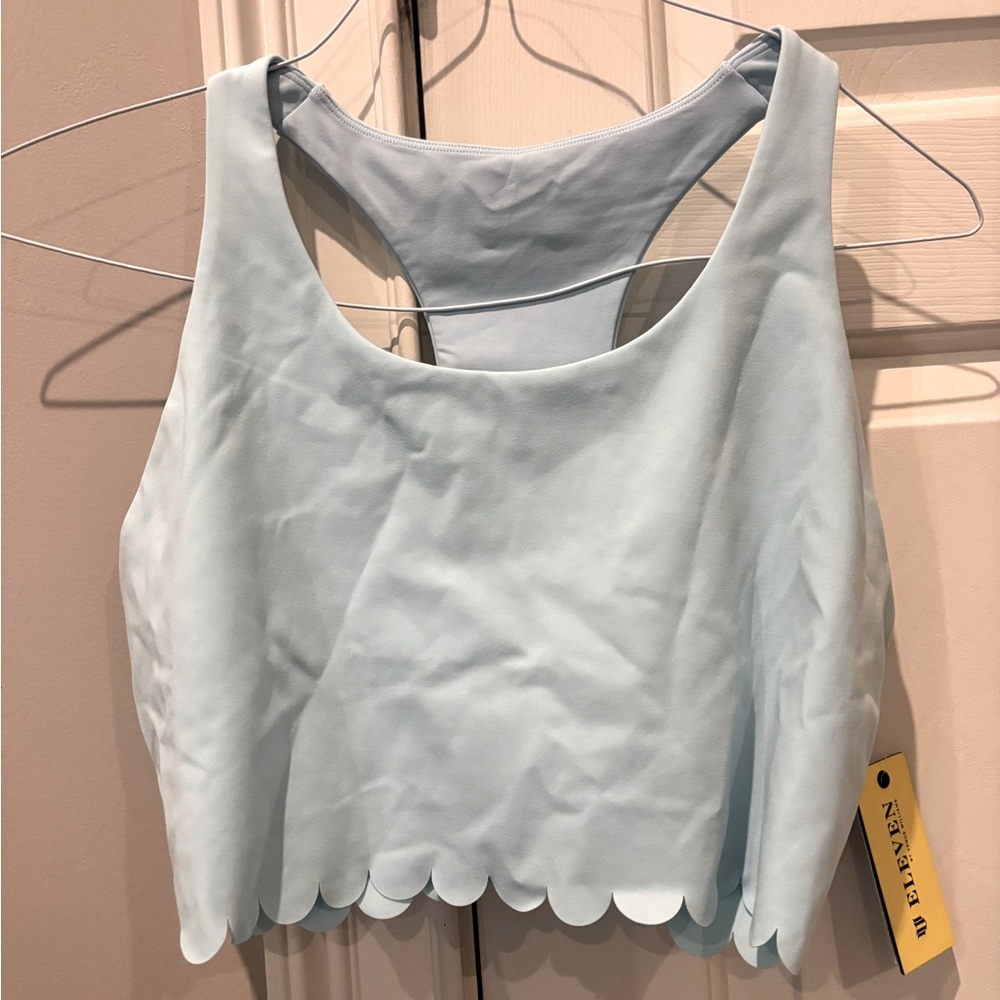 Scalloped Edge Light Blue Top Venus Williams line